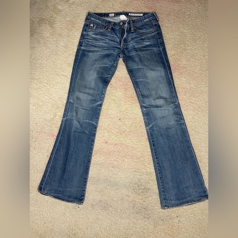 AG Adriano Goldschmied the angel bootcut medium wash distressed jeans size 26R - Picture 3 of 6